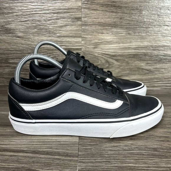 Vans Shoes - VANS Black Leather Old Skool Skate Shoes Women's Size 8.5
